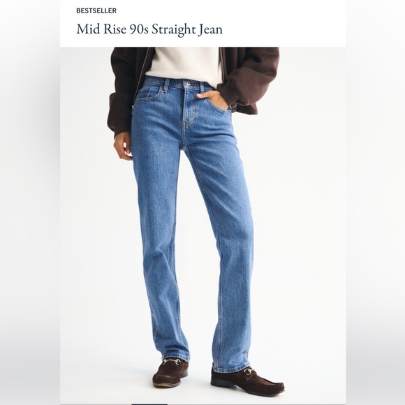 Abercrombie Mid Rise 90s Straight Jean 28L - Picture 6 of 11